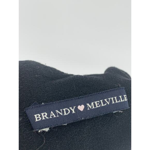 BRANDY MELVILLE Women's Black Straight-Neck Open-Back Tie Crop Top SZ OS - Picture 3 of 6